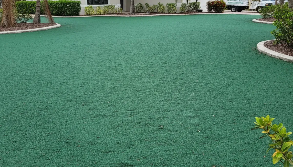 Fresh hydroseed coating on prepared soil by Chop Chop Landscaping in West Palm Beach, FL