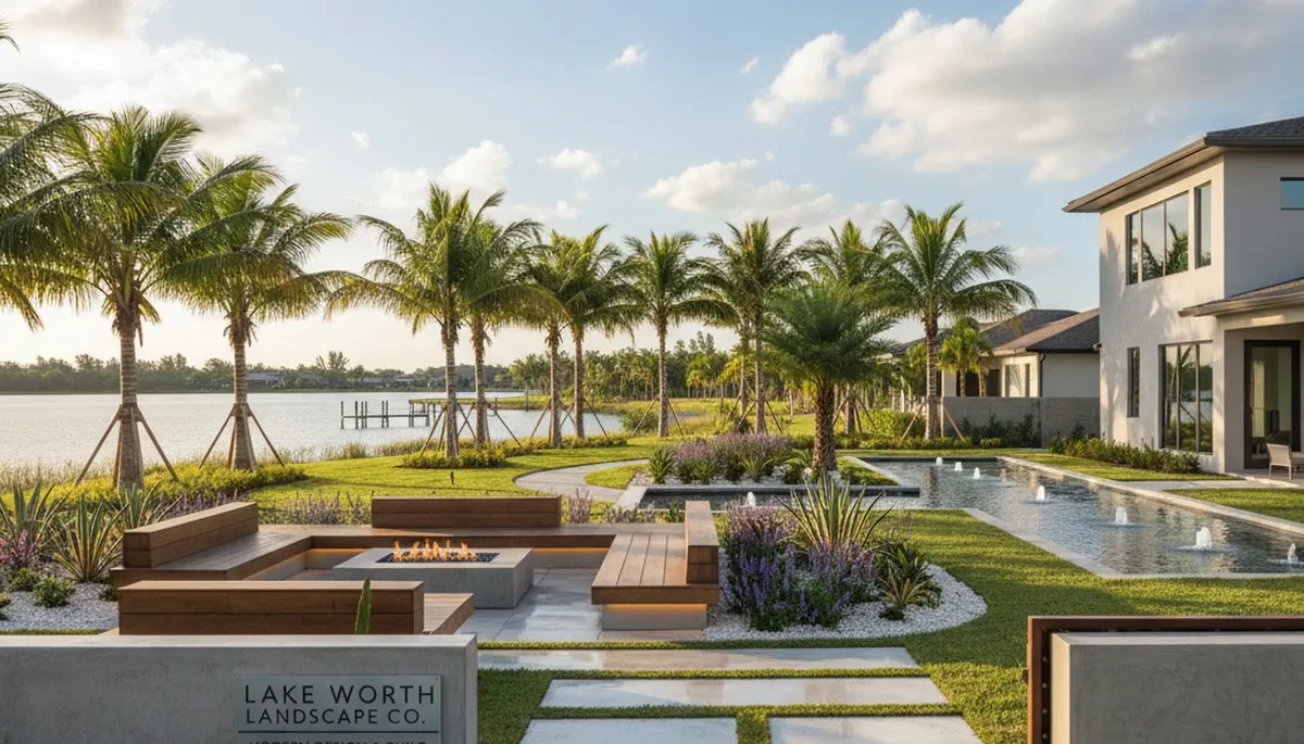West Palm Beach FL landscaping service maintaining a healthy, neatly trimmed lawn