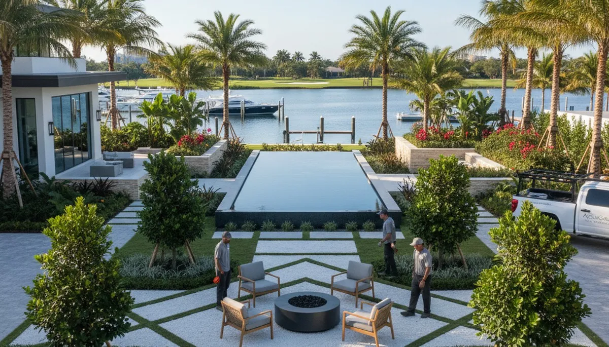 Landscaping service in West Palm Beach, FL providing professional lawn care and maintenance